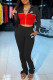 Black Fashion Casual Print Patchwork Turndown Collar Long Sleeve Two Pieces