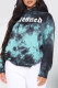 Blue Fashion Casual Print Tie Dye Basic Hooded Collar Tops