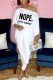 White Casual Print Patchwork Asymmetrical Scarf Collar Nine Points Sleeve Two Pieces