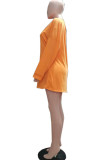 Blue Sexy Solid Patchwork V Neck Long Sleeve Two Pieces