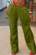 Green Casual Solid Patchwork Straight High Waist Straight Solid Color Bottoms