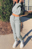 Pink Casual Solid Patchwork O Neck Long Sleeve Two Pieces