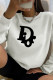 White Fashion Daily Print Patchwork O Neck Tops