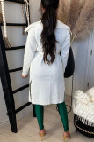 White Casual Solid Split Joint Outerwear