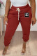Burgundy Fashion Elegant Solid Patchwork Pencil Bottoms