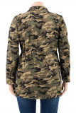 Camouflage Fashion Casual Camouflage Print Patchwork Turndown Collar Outerwear