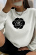 White Fashion Casual Print Patchwork O Neck Tops