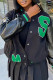 Black Fashion Casual Letter Patchwork Outerwear