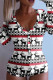 White Fashion Casual Print Basic V Neck Long Sleeve Skinny Romper