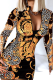 Leopard Print Sexy Print Patchwork Zipper Collar Pencil Skirt Dresses