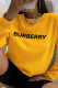 Yellow Fashion Street Print Patchwork O Neck Tops