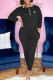 Black Fashion Casual Solid Patchwork O Neck Long Sleeve Two Pieces