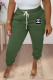 Green Fashion Elegant Solid Patchwork Pencil Bottoms