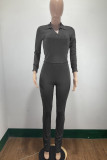 Black Fashion Casual Solid Basic Turndown Collar Long Sleeve Two Pieces
