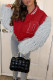Red Fashion Casual Patchwork Letter Outerwear