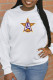 White Fashion Sportswear Print Patchwork O Neck Tops