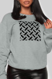 Yellow Casual Street Print Patchwork O Neck Tops