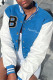 Blue Fashion Casual Letter Embroidery Patchwork O Neck Outerwear