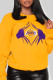 Yellow Sportswear Daily Print Patchwork Half A Turtleneck Tops
