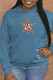 Blue Fashion Sportswear Print Patchwork O Neck Tops