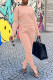 Pink Casual Solid Patchwork Zipper Collar Long Sleeve Two Pieces