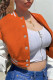Orange Fashion Casual Solid Patchwork O Neck Outerwear