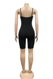 Yellow Sexy Solid Mesh Spaghetti Strap Skinny Rompers