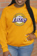 Yellow Street Sportswear Print Patchwork O Neck Tops