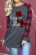 Red Casual Print Patchwork O Neck Tops