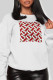 White Street Vintage Print Patchwork O Neck Tops