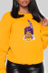Yellow Casual Sportswear Print Patchwork O Neck Tops
