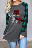 Red Casual Print Patchwork O Neck Tops