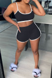 Red Sportswear Solid Patchwork U Neck Sleeveless Two Pieces