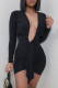 Black Fashion Sexy Solid Bandage V Neck Long Sleeve Dresses