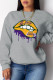 Grey Fashion Sportswear Print Patchwork O Neck Tops
