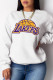 White Casual Sportswear Print Patchwork O Neck Tops