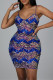 Blue Fashion Sexy Patchwork Sequins Backless V Neck Sling Dress Dresses