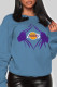 Blue Sportswear Daily Print Patchwork Half A Turtleneck Tops