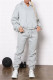 Grey Fashion Casual Solid Basic Hooded Collar Long Sleeve Two Pieces