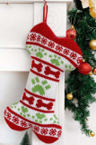 White Red Party Vintage Print Snowflakes Split Joint Sock