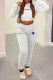 Gray White Fashion Sportswear Print Patchwork Hooded Collar Long Sleeve Two Pieces