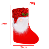 Red Green British Style Cute Santa Claus Sequins Split Joint Sock