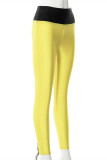 White Casual Sportswear Solid Patchwork Skinny High Waist Pencil Trousers