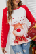 Red Casual Party Wapiti Patchwork O Neck Tops