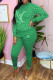 Green Fashion Casual Print Patchwork O Neck Long Sleeve Two Pieces