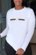 White Casual Street Print Patchwork O Neck Tops
