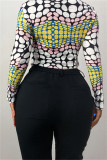 Pink Fashion Casual Print Basic O Neck Tops