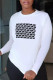 White Fashion Street Print Patchwork O Neck Tops