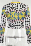 Pink Fashion Casual Print Basic O Neck Tops