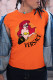 Orange Street Cute Character Patchwork O Neck T-Shirts